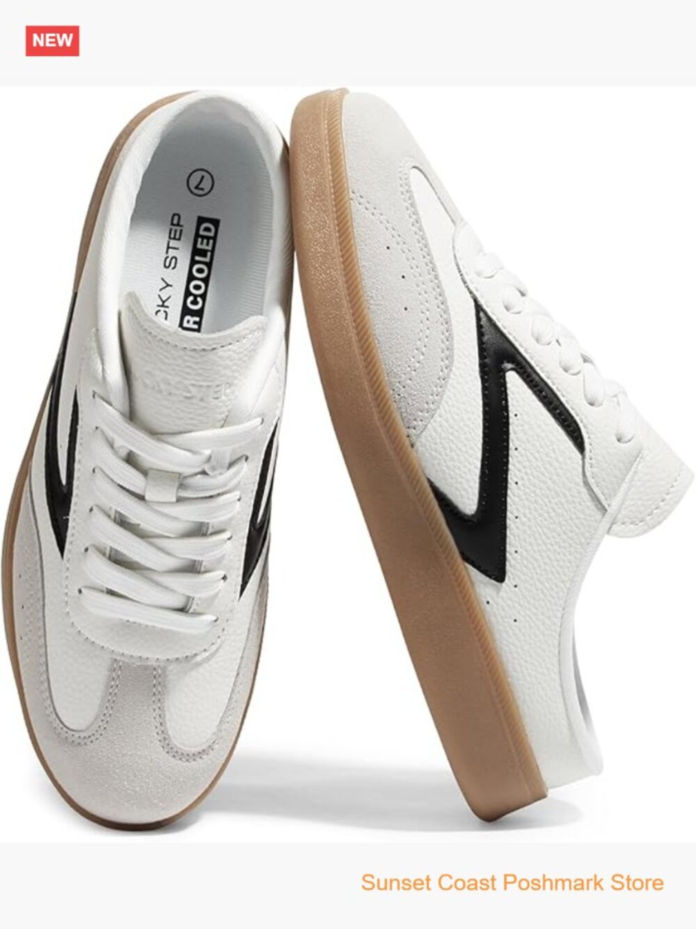 Slip On Mule Fashion Sneakers Backless Walking Shoes Retro Comfy Casual PU